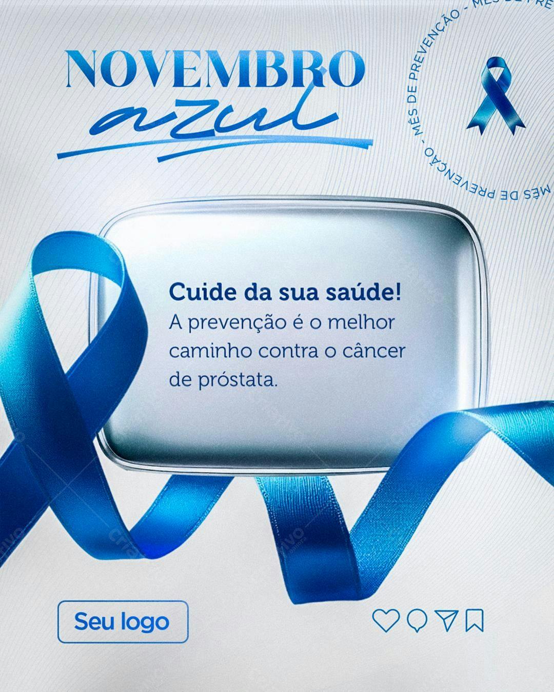 Flyer Novembro Azul PSD Editável