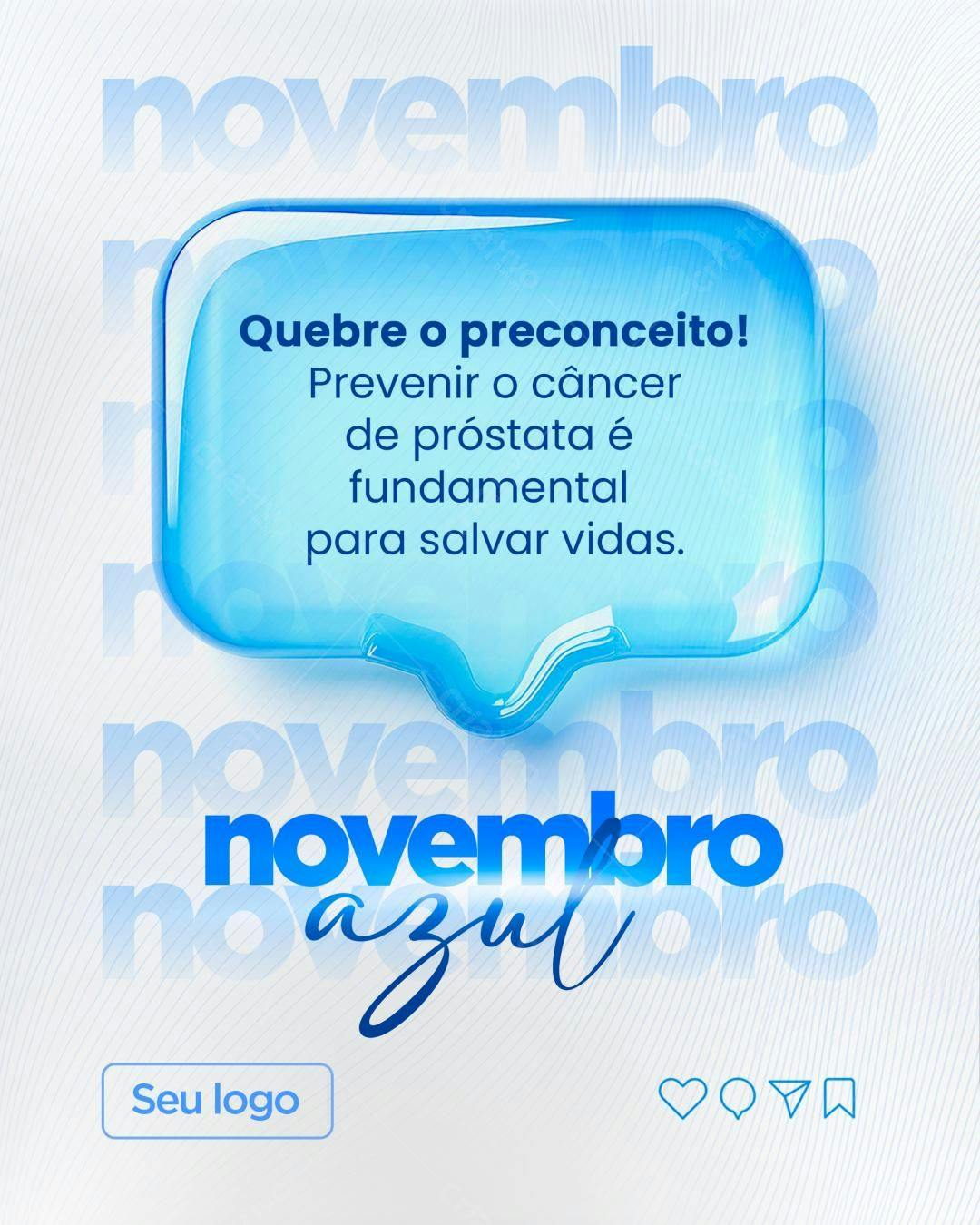 Post para Novembro Azul PSD Editável