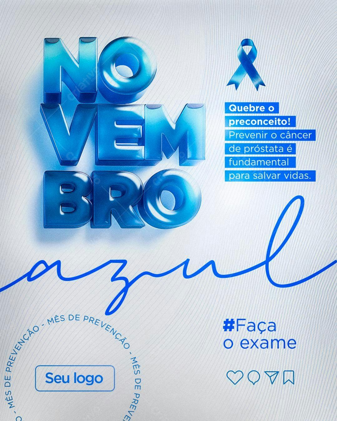 Postagem Novembro Azul PSD Editável