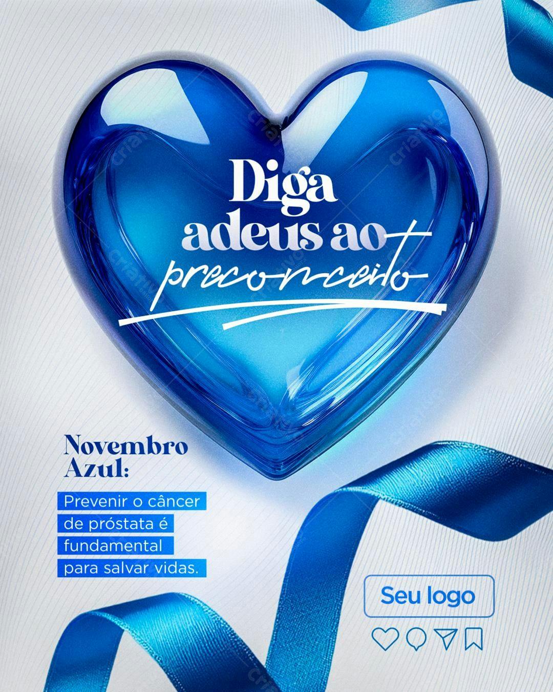 Post para Novembro Azul PSD Editável