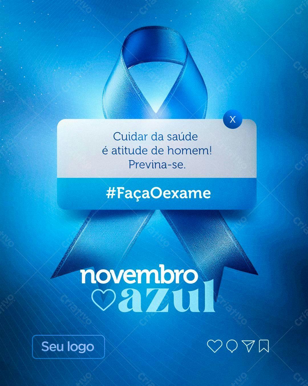 Post para Novembro Azul PSD Editável