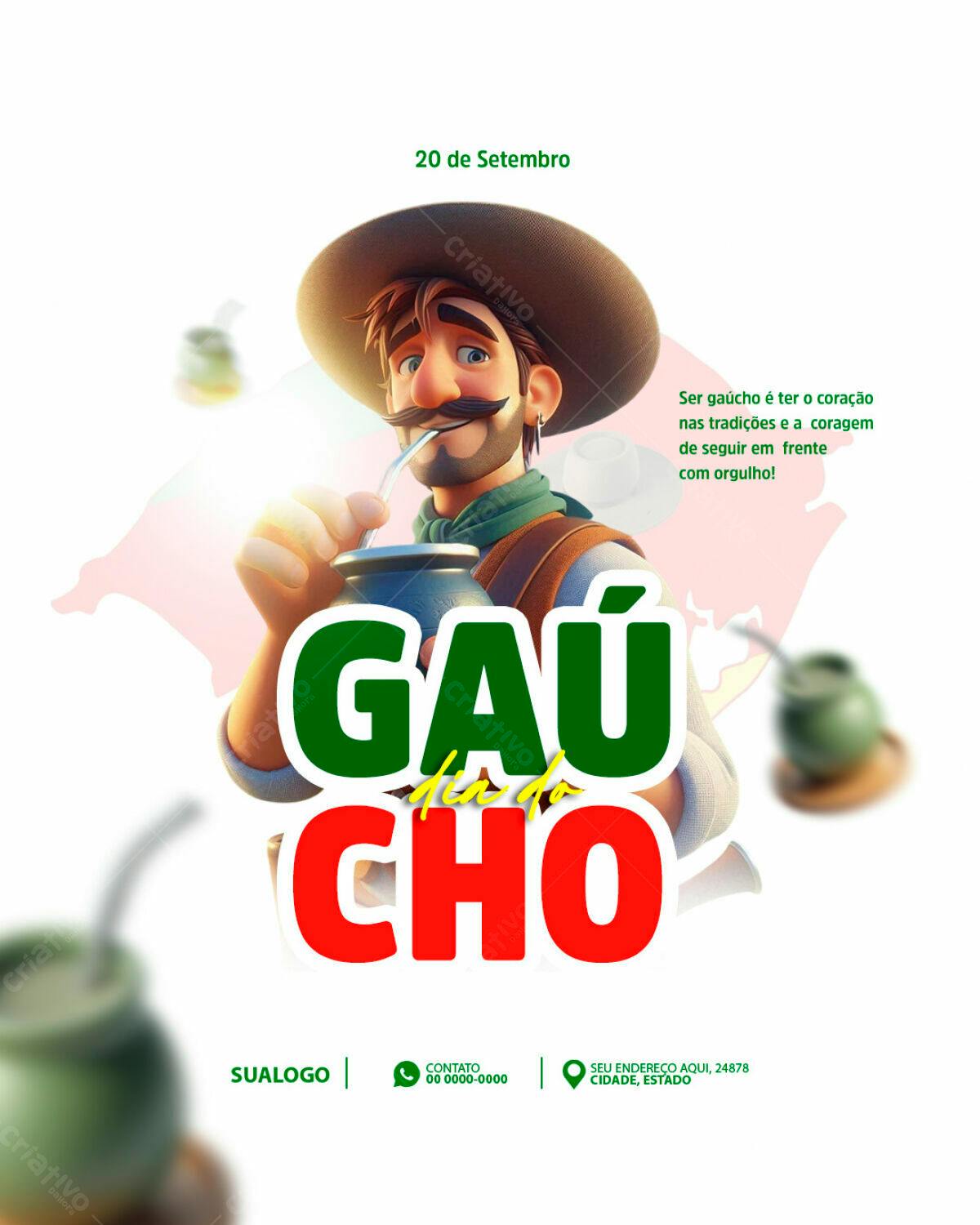 Flyer Dia do Gaúcho PSD Editável
