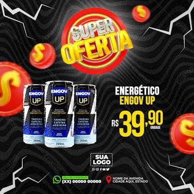 PSD SUPER OFERTA ENERGÉTICO ENGOV UP FARMÁCIA REDES SOCIAIS FEED