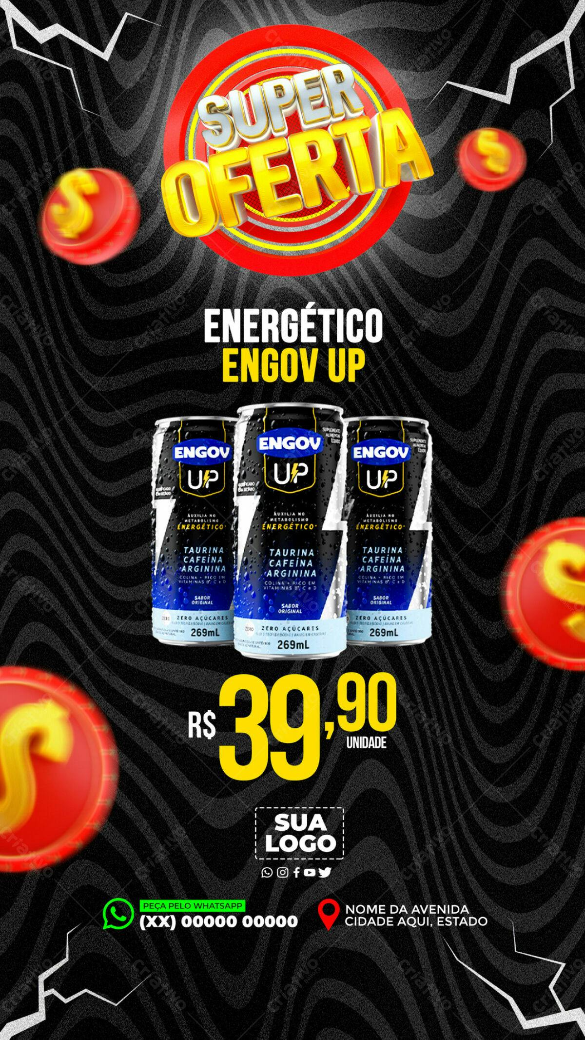 Flyer para Promoção de Energético Engov Up PSD Editável