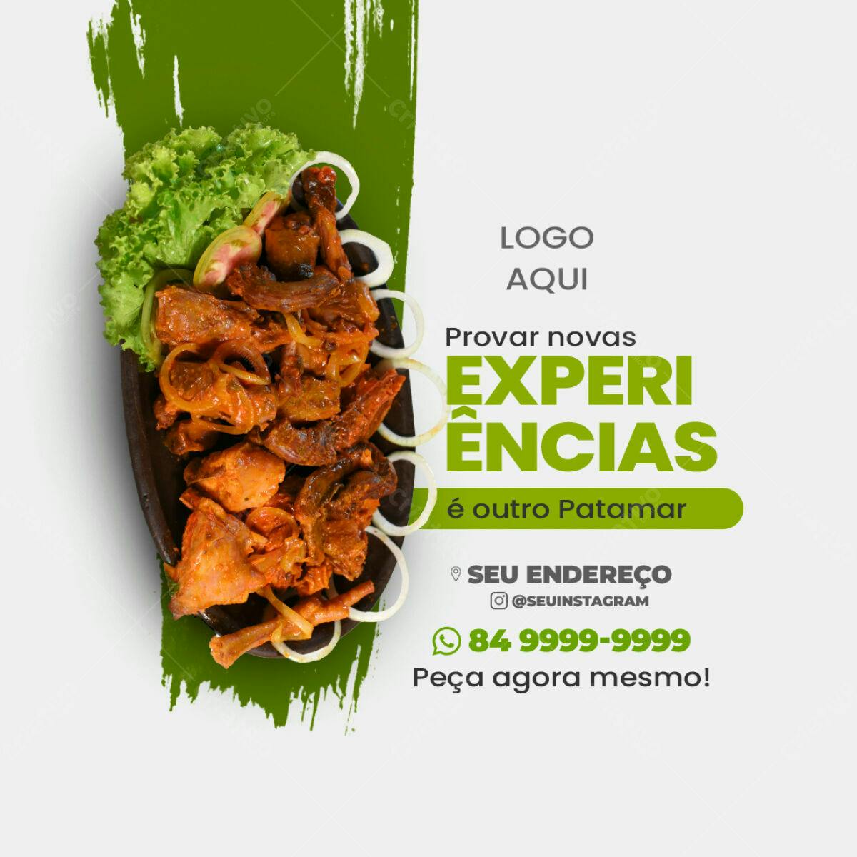 Postagem Instagram Restaurante PSD Editável