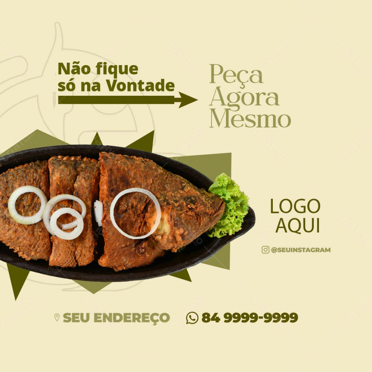 Cardápio Restaurante Peixe Frito PSD Editável