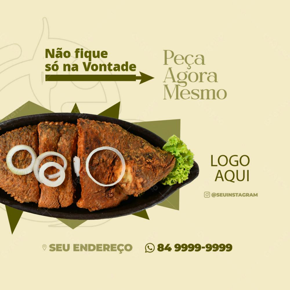 Social Midia Delivery Restaurante Não Fique Só Na Vontade Feed Psd Editavel