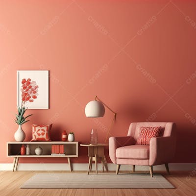  Interior moderno da sala de estar com poltrona