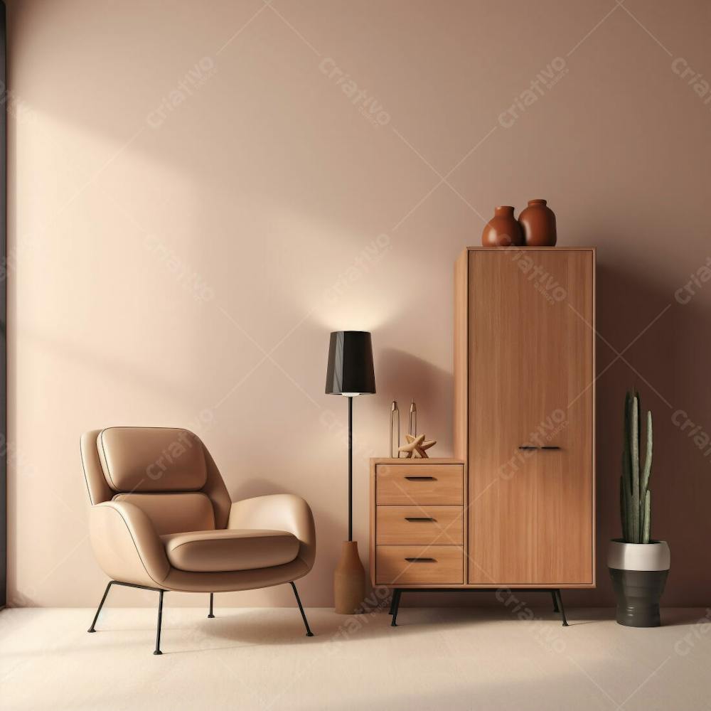 Design elegante de cadeira de móveis em um ambiente elegante com inspiração interior moderna