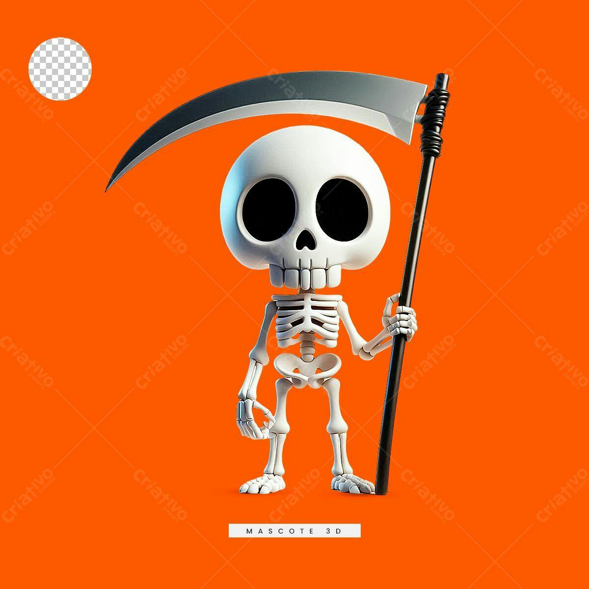 Mascote Dia das Bruxas PSD Editável