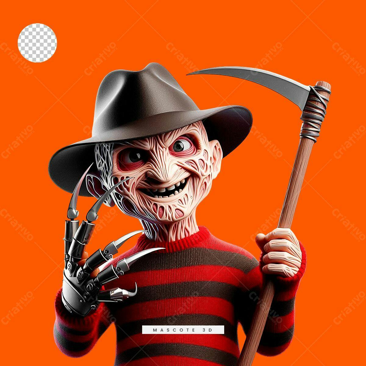Mascote de Terror para Halloween PSD Editável