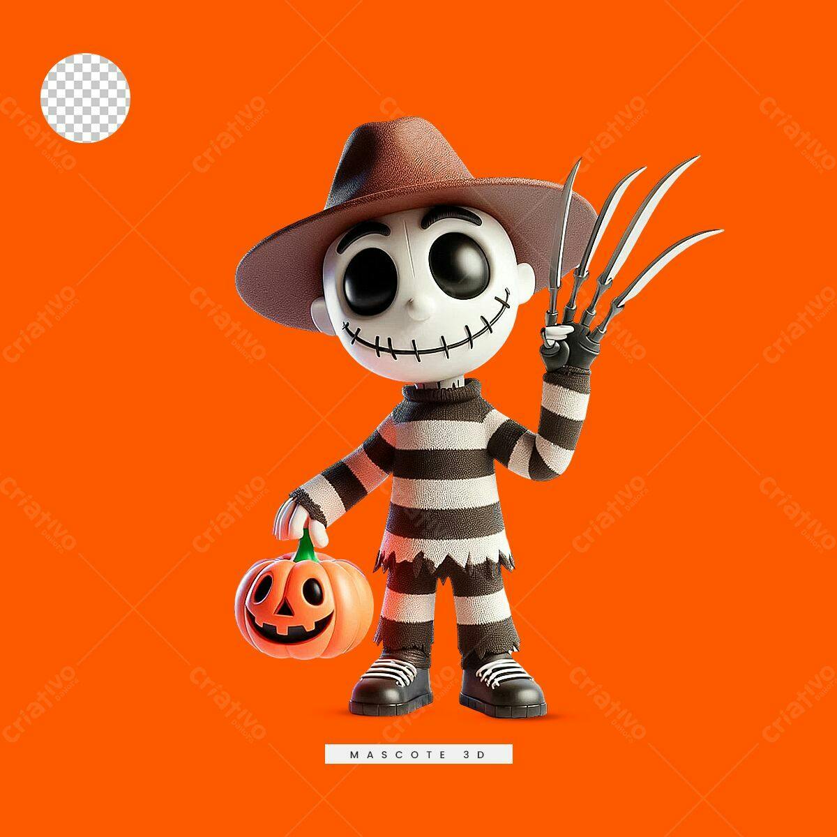 Mascote Halloween PSD Editável
