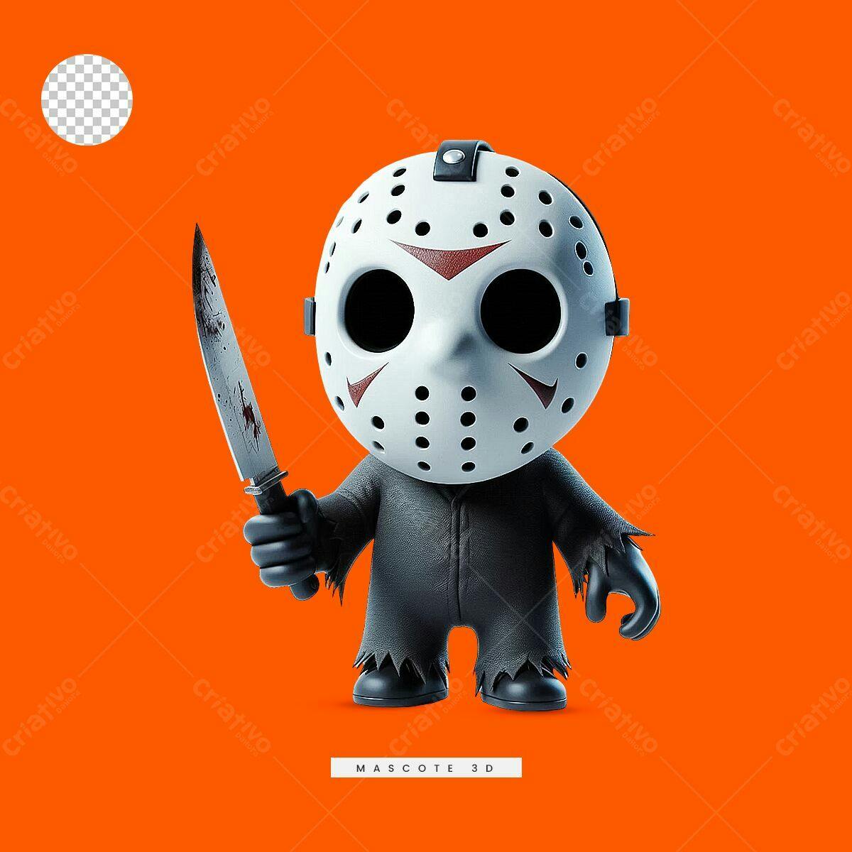 Mascote Halloween 3D PSD Editável