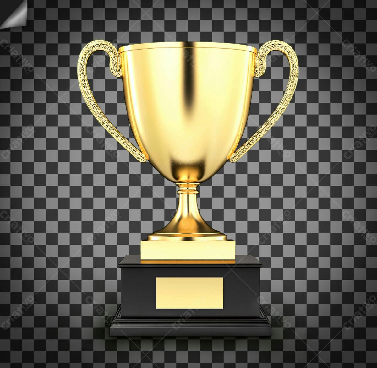 Troféu Dourado PSD Editável