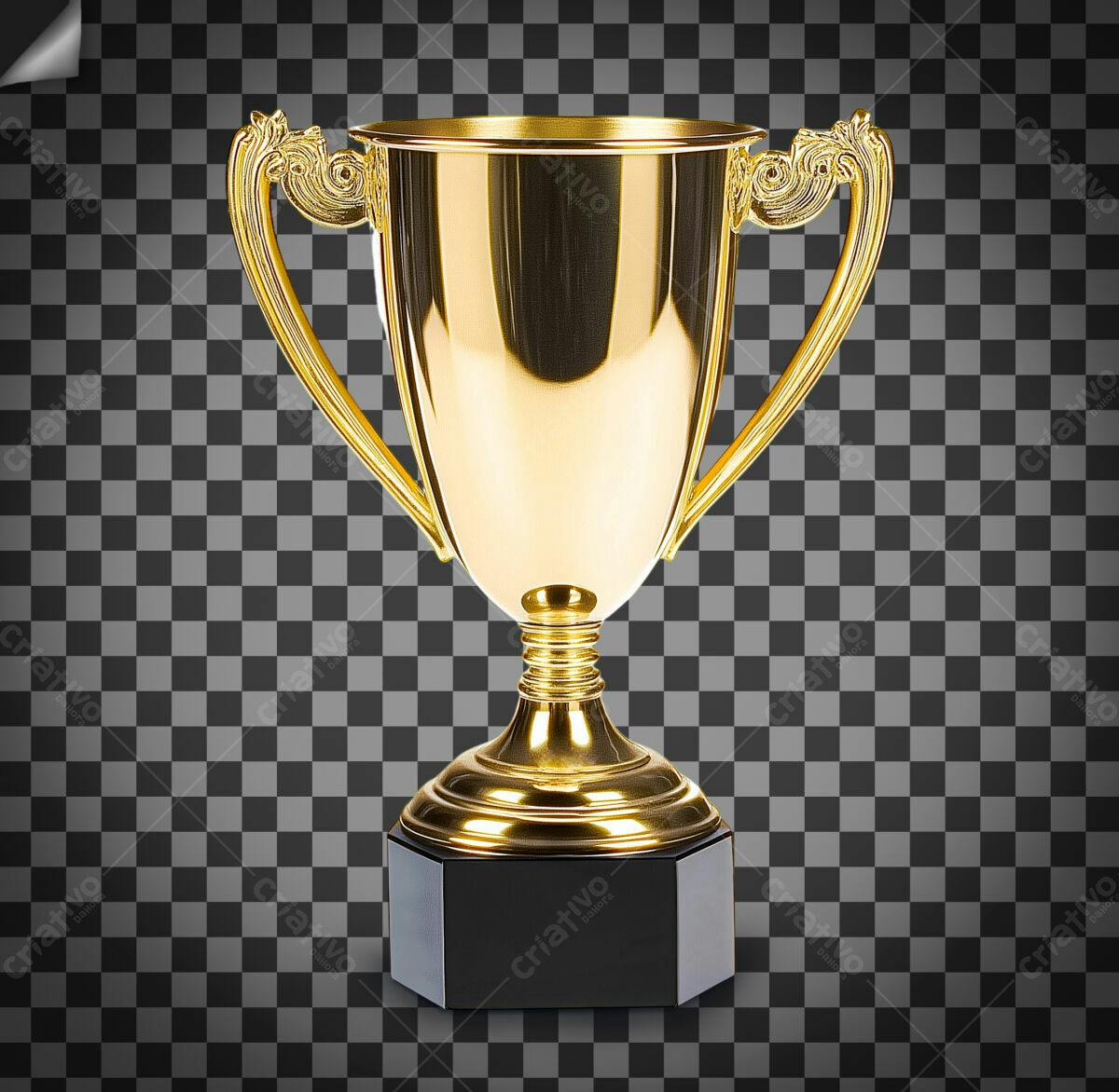 Troféu Dourado PSD Editável