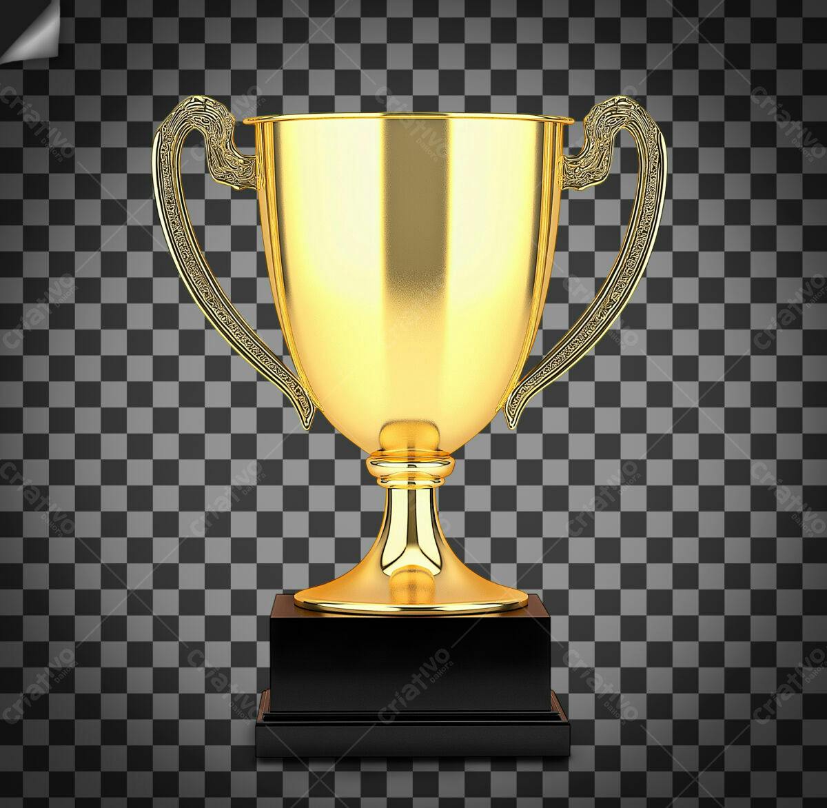 Troféu Dourado PSD Editável