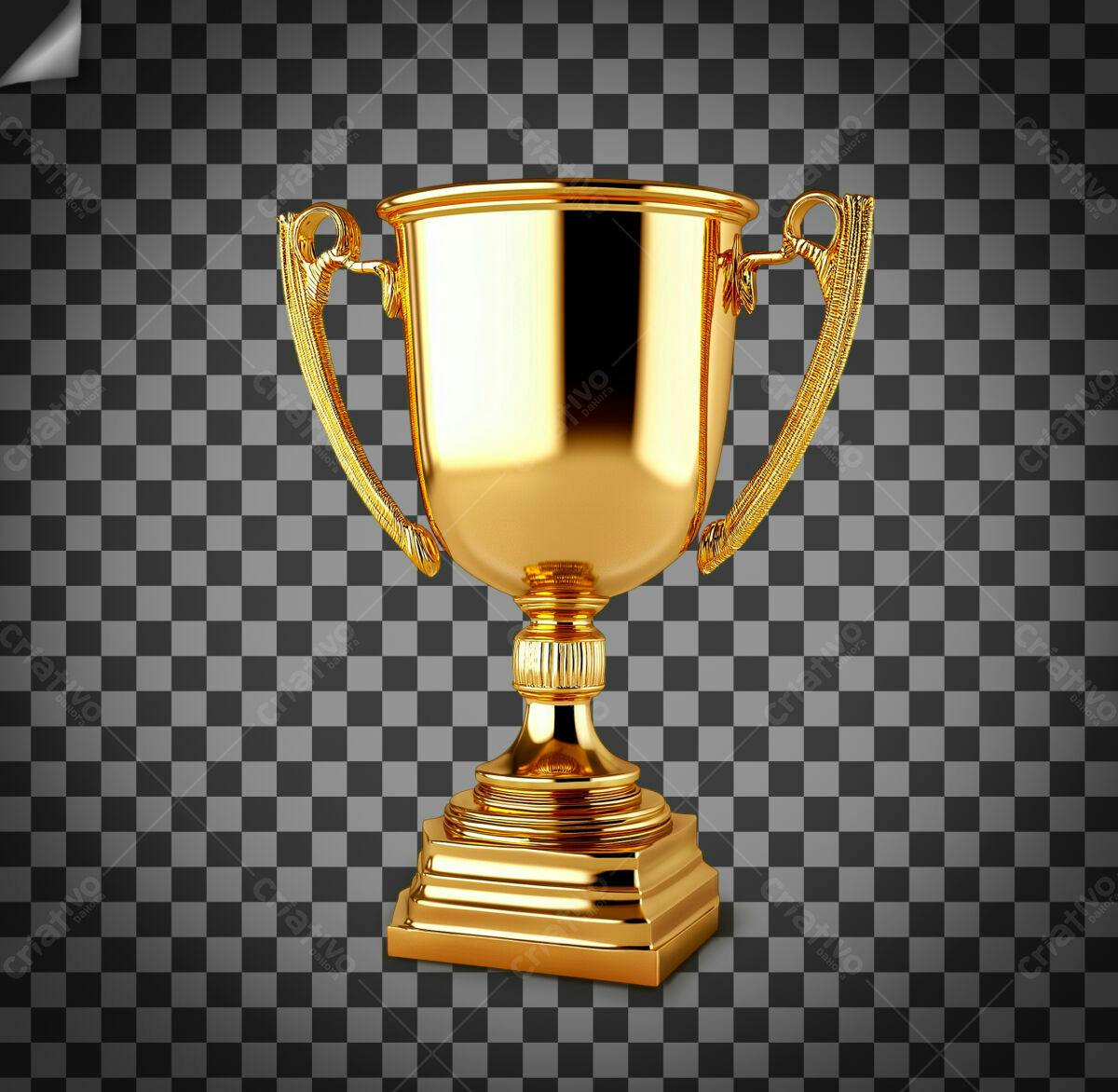 Troféu Dourado PSD Editável
