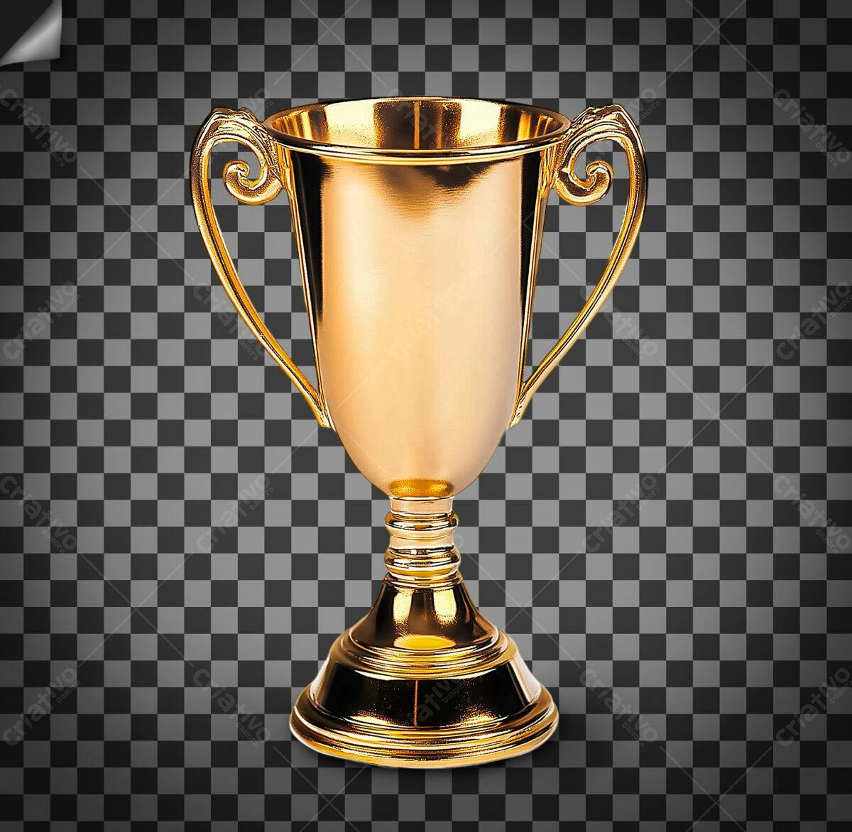 Troféu Dourado PSD Editável