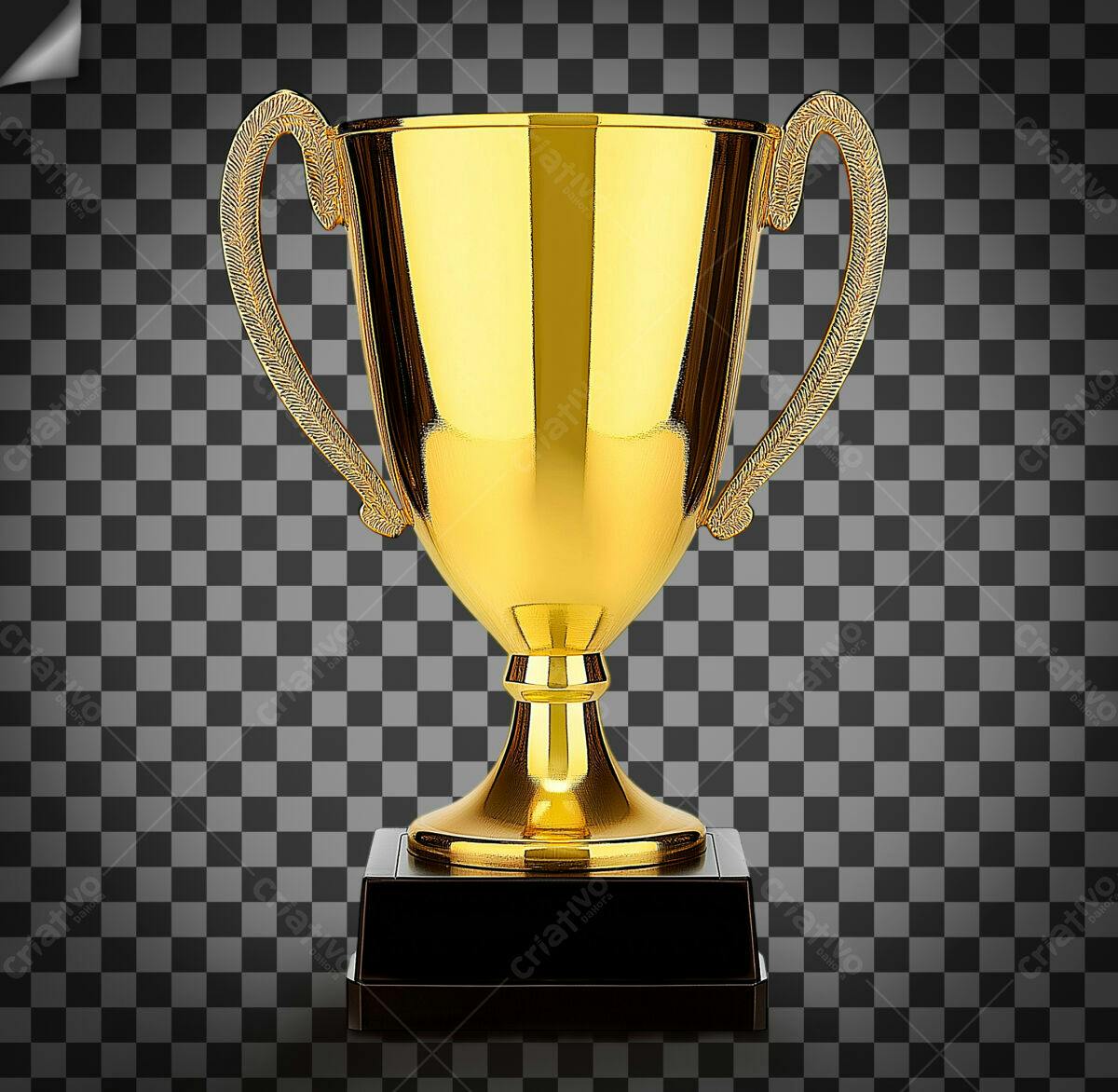 Troféu Dourado PSD Editável