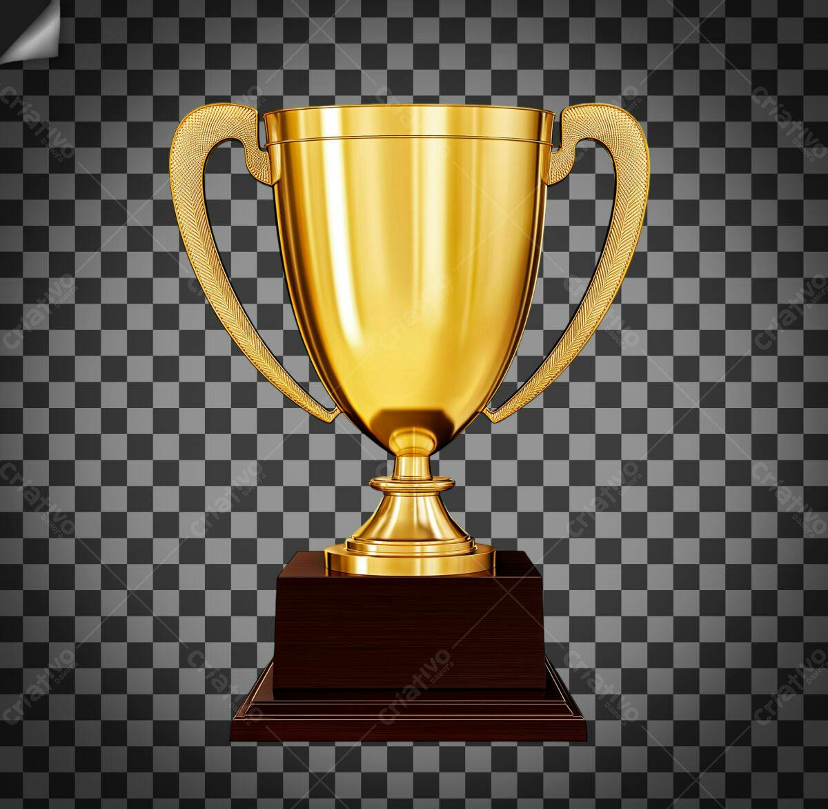 Troféu Dourado PSD Editável