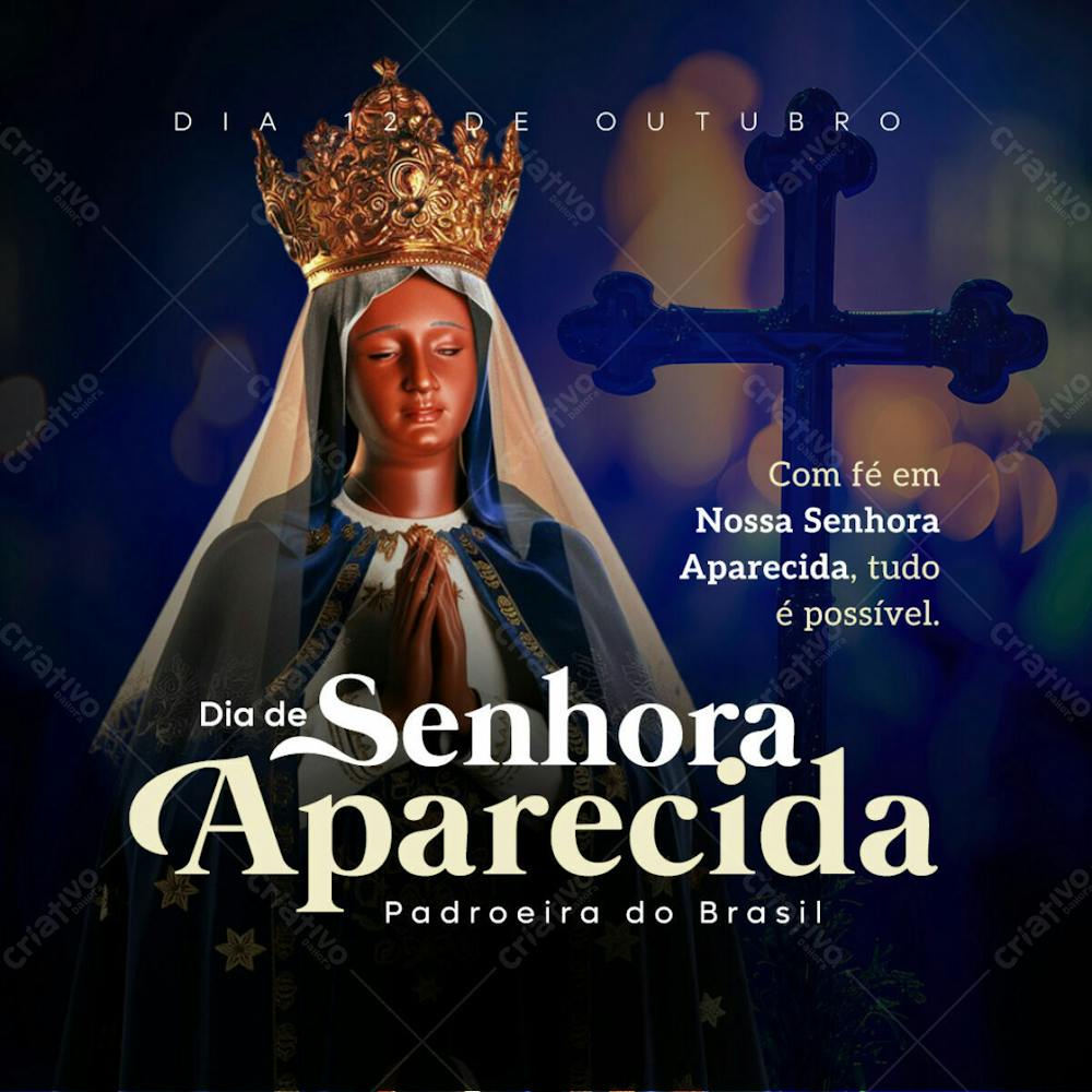 Social Media Dia 12 De Outubro Nossa Senhora Aparecida Feed Psd Editável