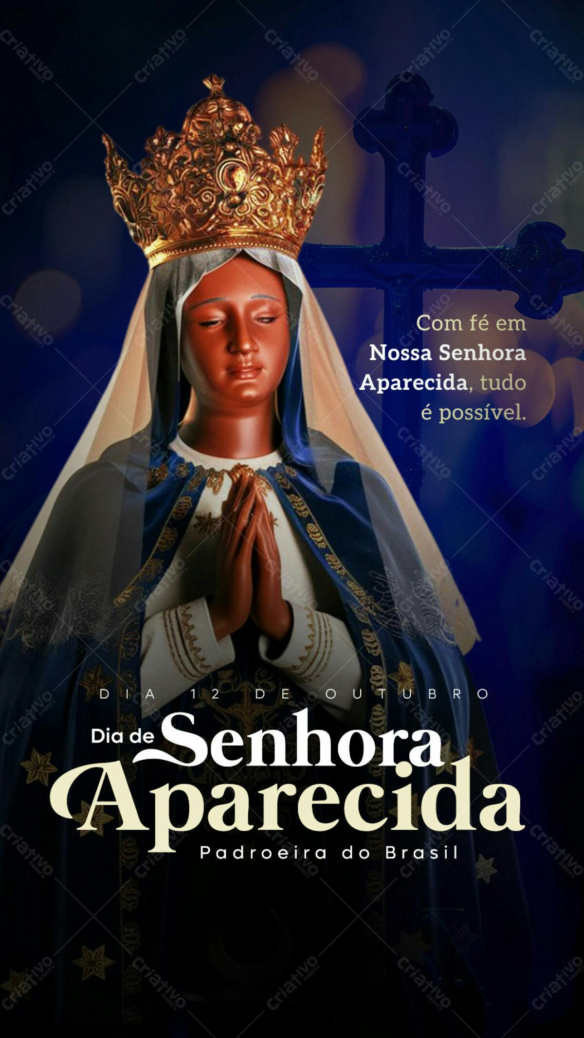 Flyer para o Dia de Nossa Senhora Aparecida PSD Editável