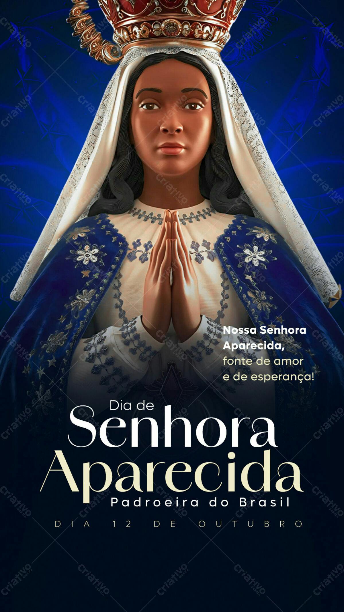 Arte para Dia de Nossa Senhora Aparecida PSD Editável