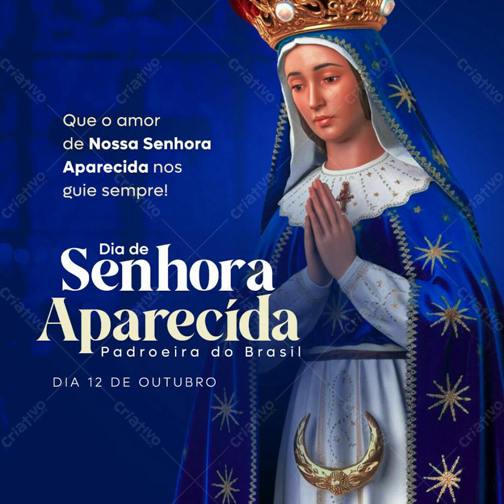 Dia 12 De Outubro Feed Nossa Senhora Aparecida Psd Editável