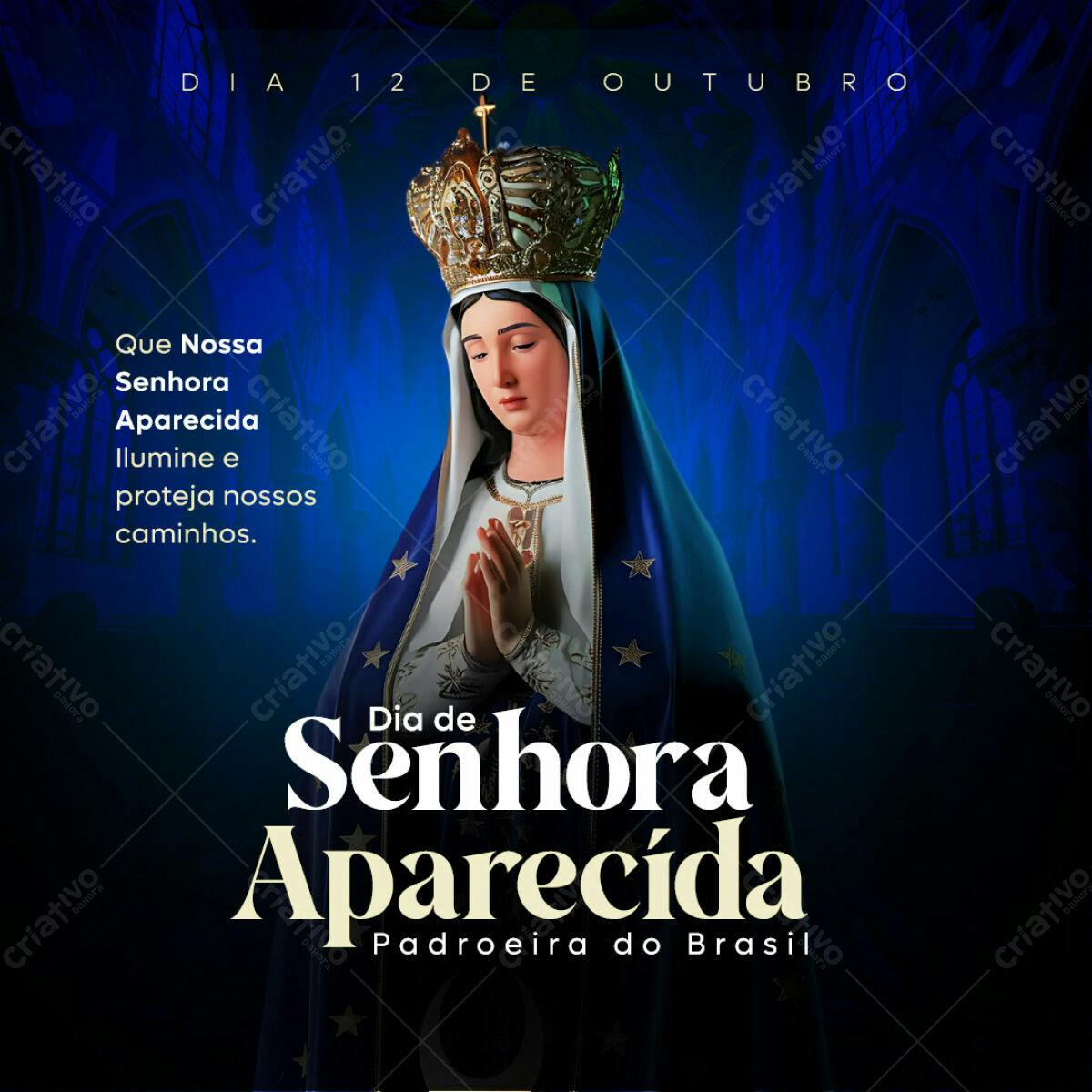 Imagem Religiosa Dia de Nossa Senhora Aparecida PSD Editável