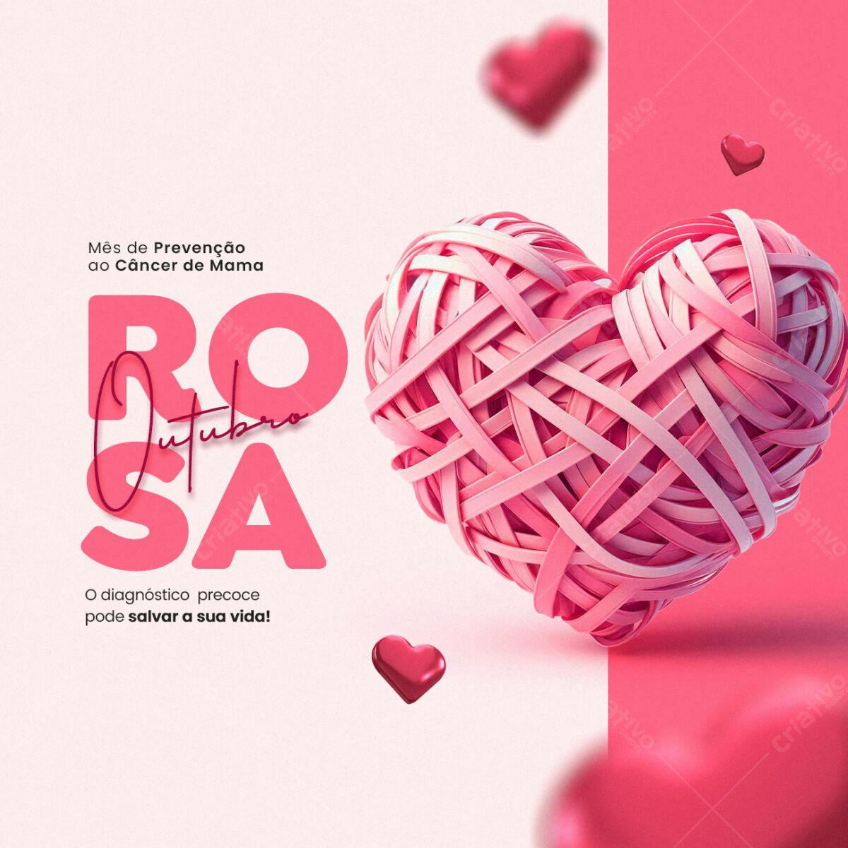 Flyer Outubro Rosa PSD Editável