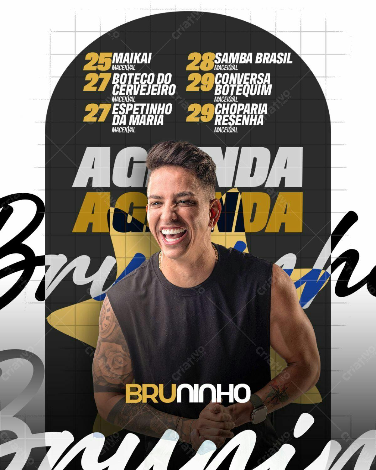Flyer para Show Bruninho PSD Editável