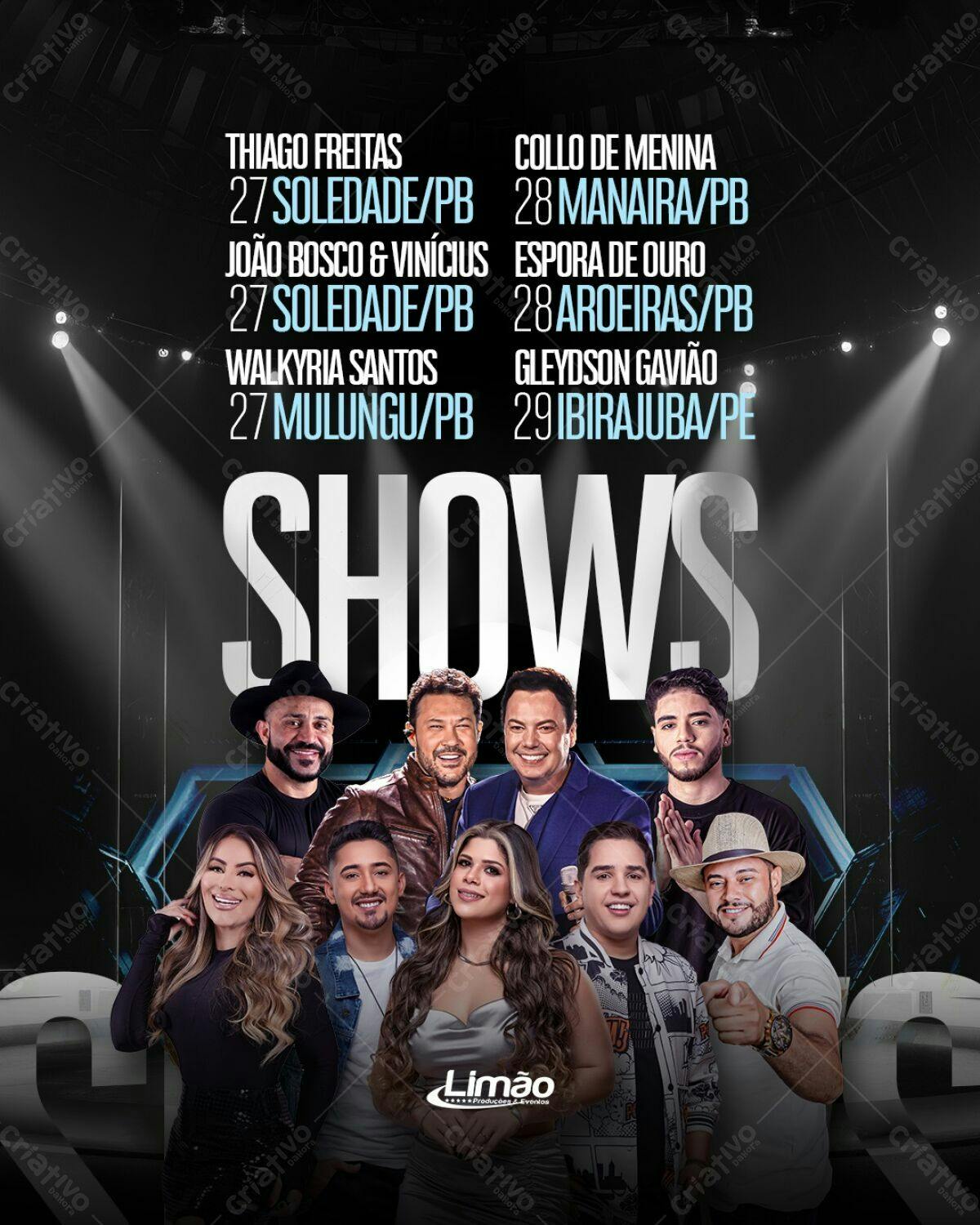 Flyer para Shows de Música Sertaneja PSD Editável