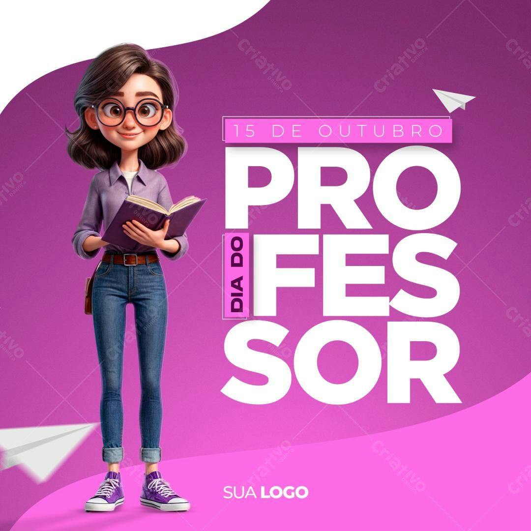 Flyer Dia do Professor PSD Editável