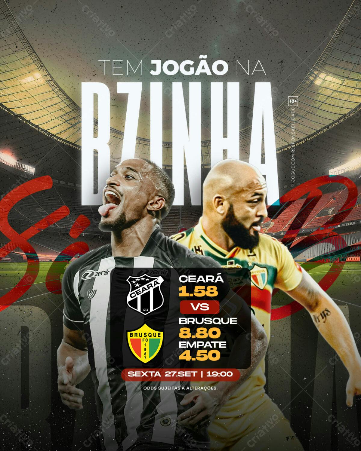Flyer Jogo Ceará x Brusque PSD Editável