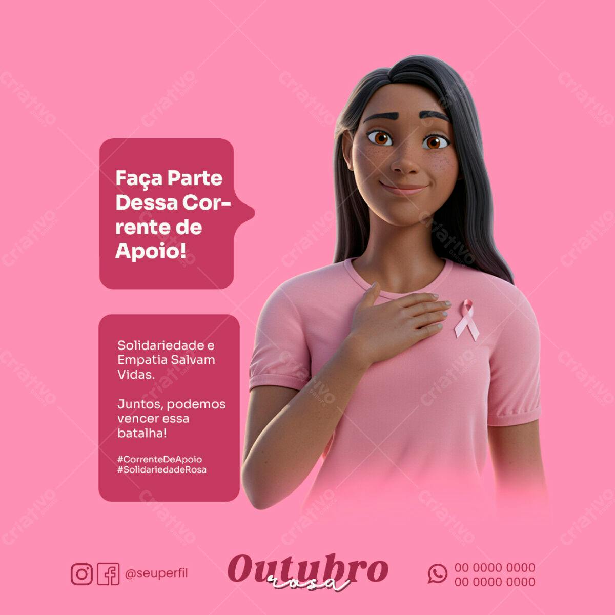 Post para Outubro Rosa PSD Editável