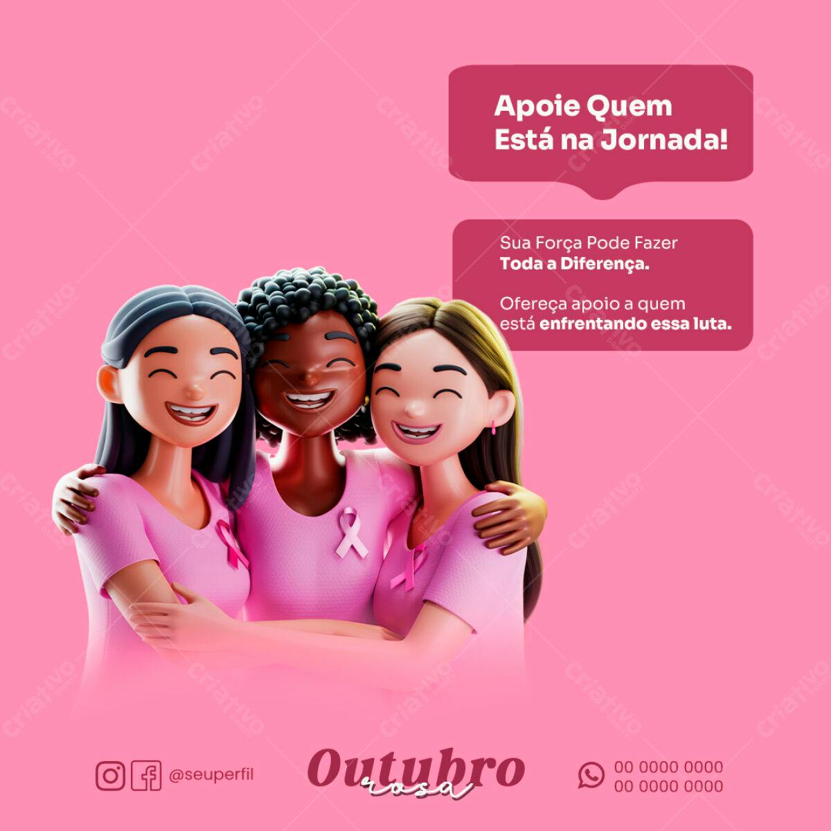 Postagem Outubro Rosa PSD Editável