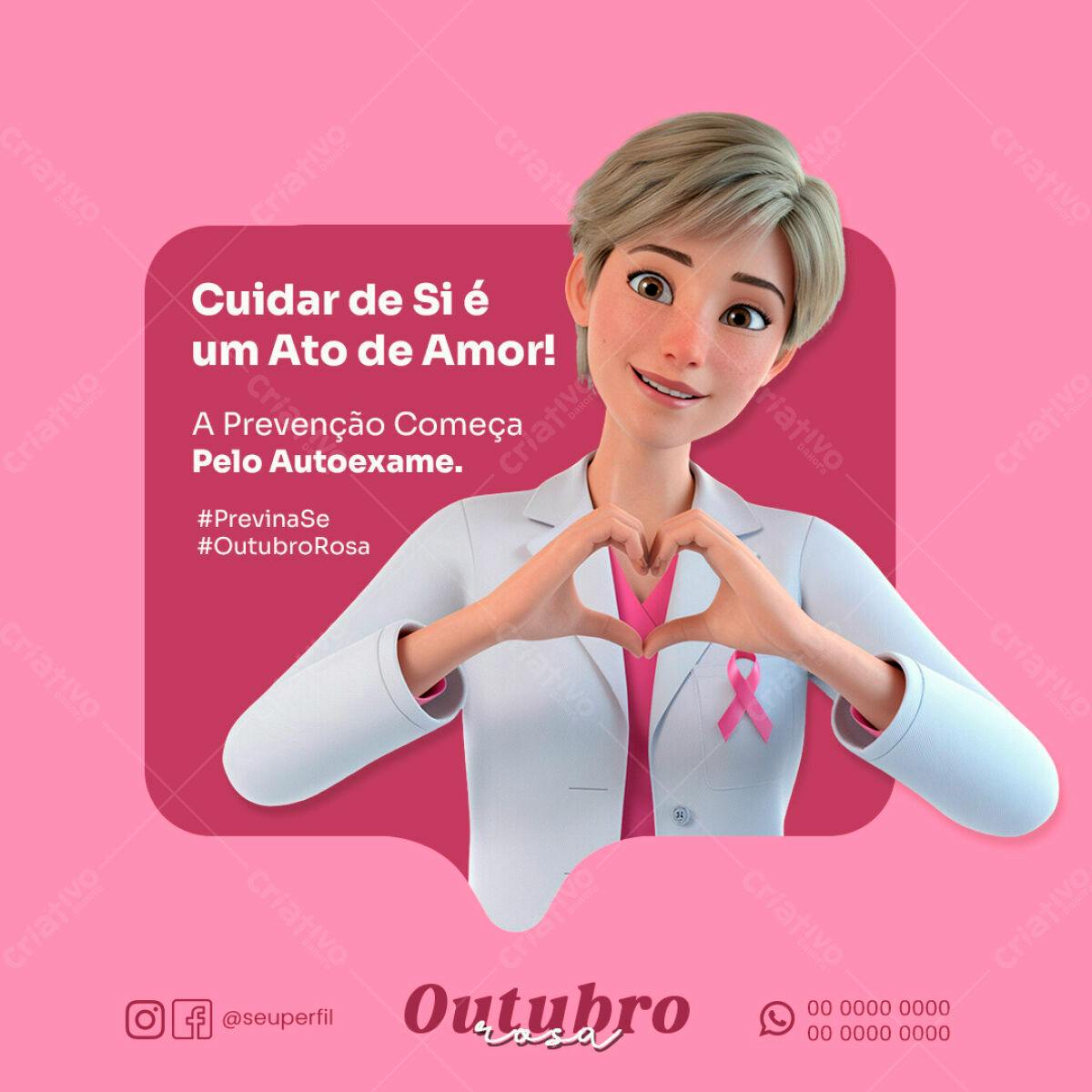 Postagem Outubro Rosa PSD Editável