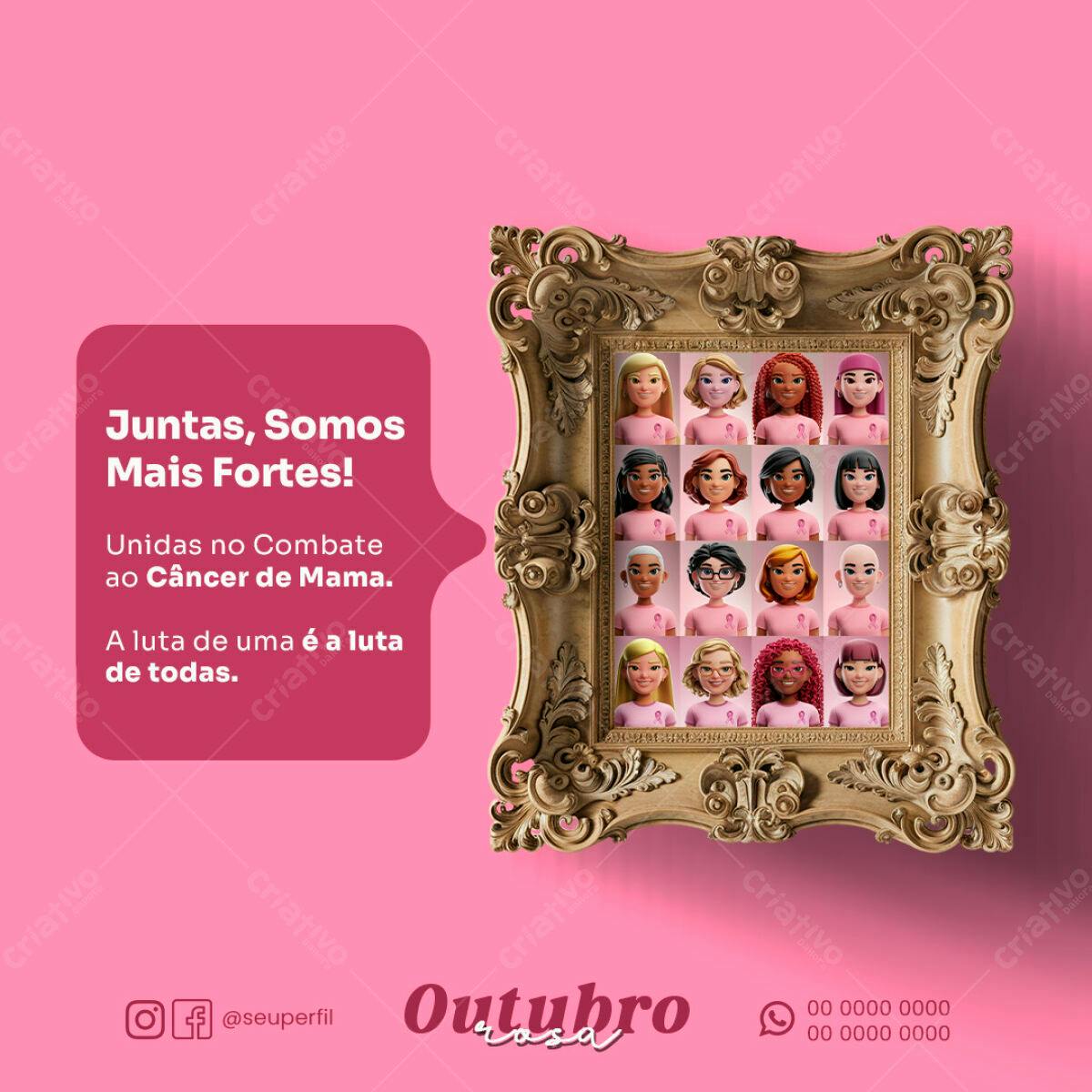 Postagem Outubro Rosa PSD Editável