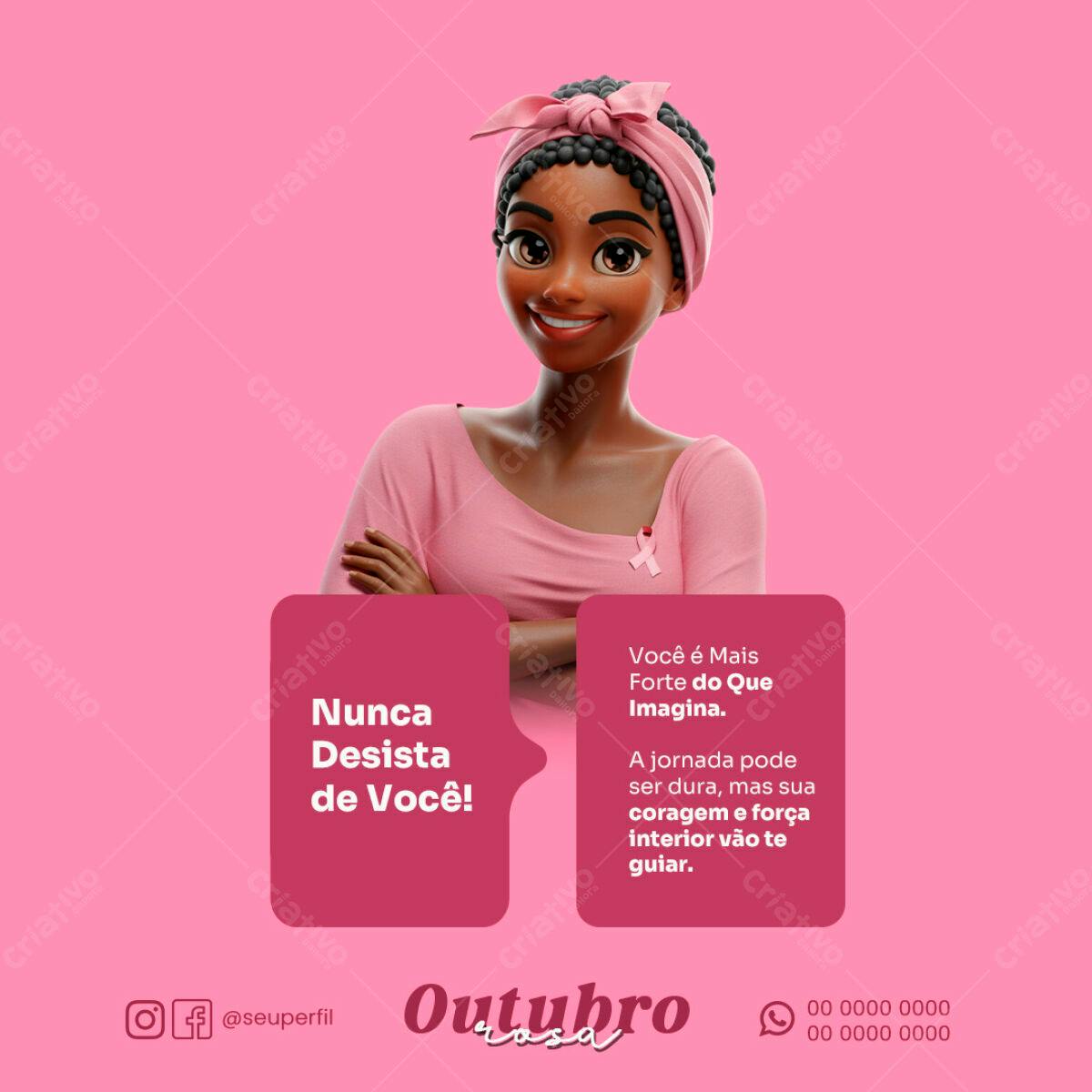 Post para Outubro Rosa PSD Editável