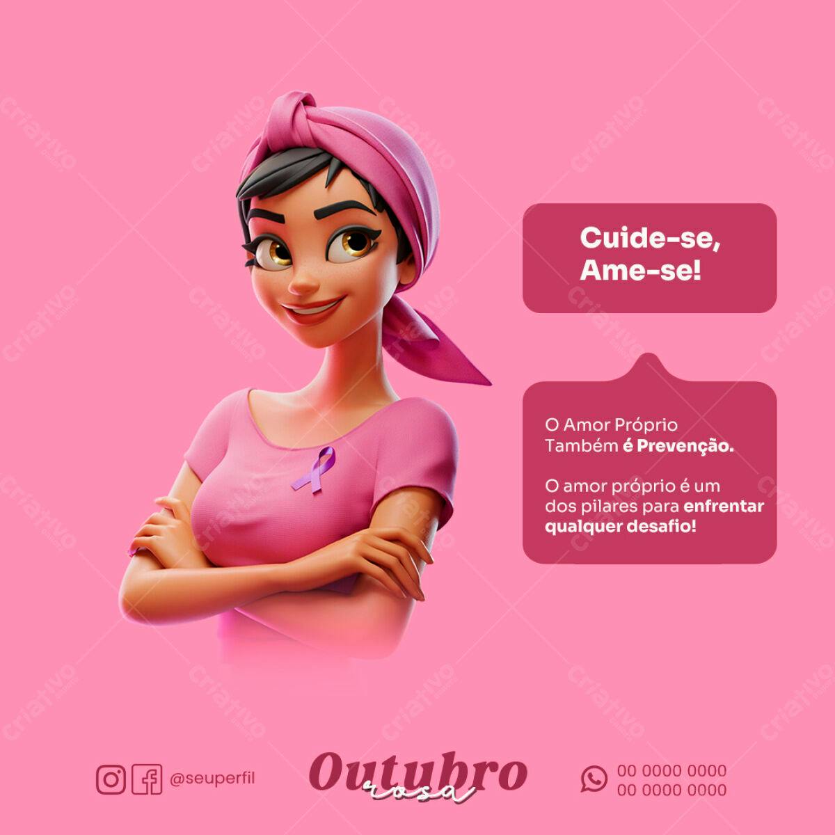 Postagem Outubro Rosa PSD Editável