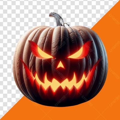 Elemento 3D Abóbora Assustadora Para Halloween 