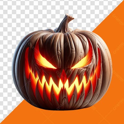 Elemento 3D Abóbora Assustadora Para Halloween