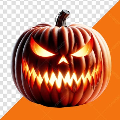Elemento 3D Abóbora Assustadora Para Halloween