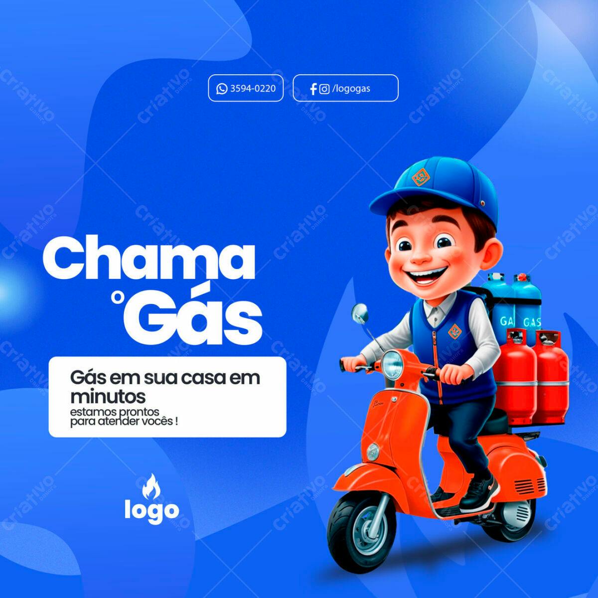 Banner para Entrega de Gás PSD Editável
