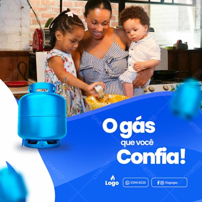 Post para Redes Sociais Gás PSD Editável