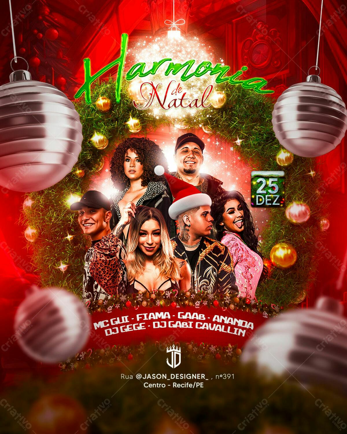 Flyer para Festa de Natal PSD Editável