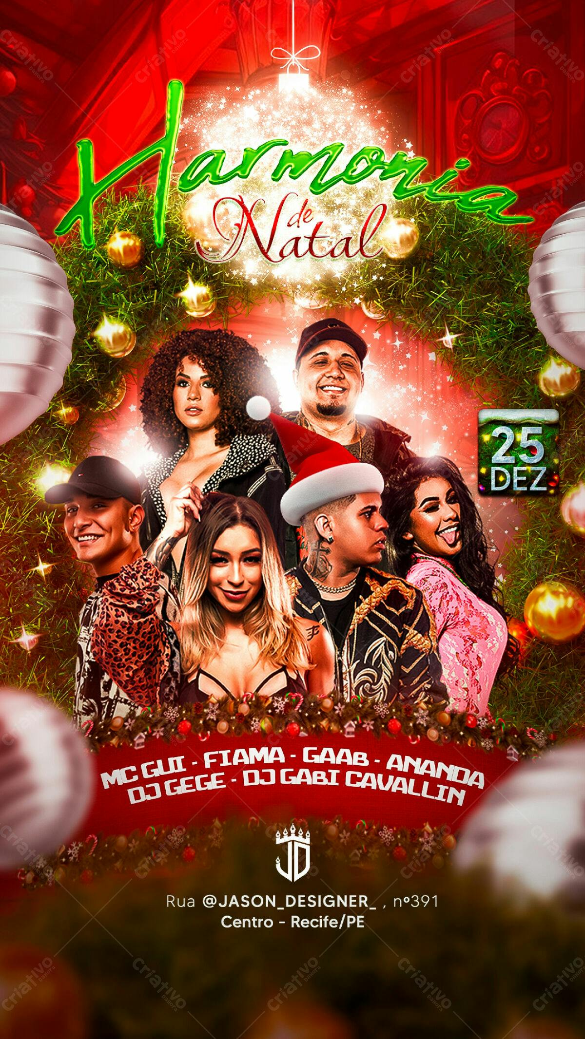 Flyer para Festa de Natal PSD Editável