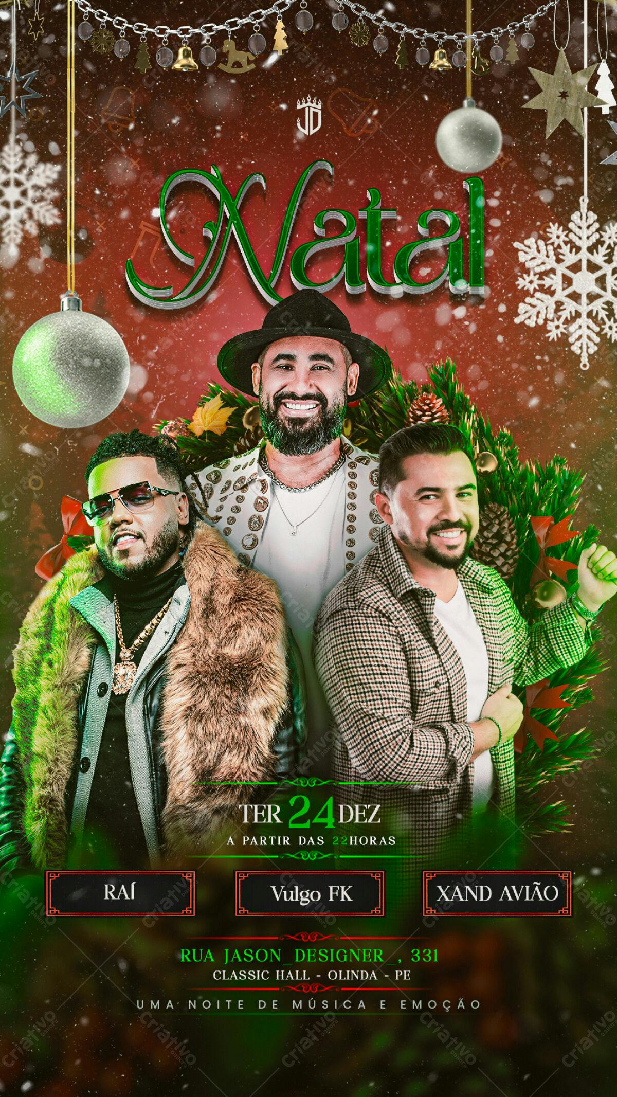 Flyer de Natal com Shows PSD Editável