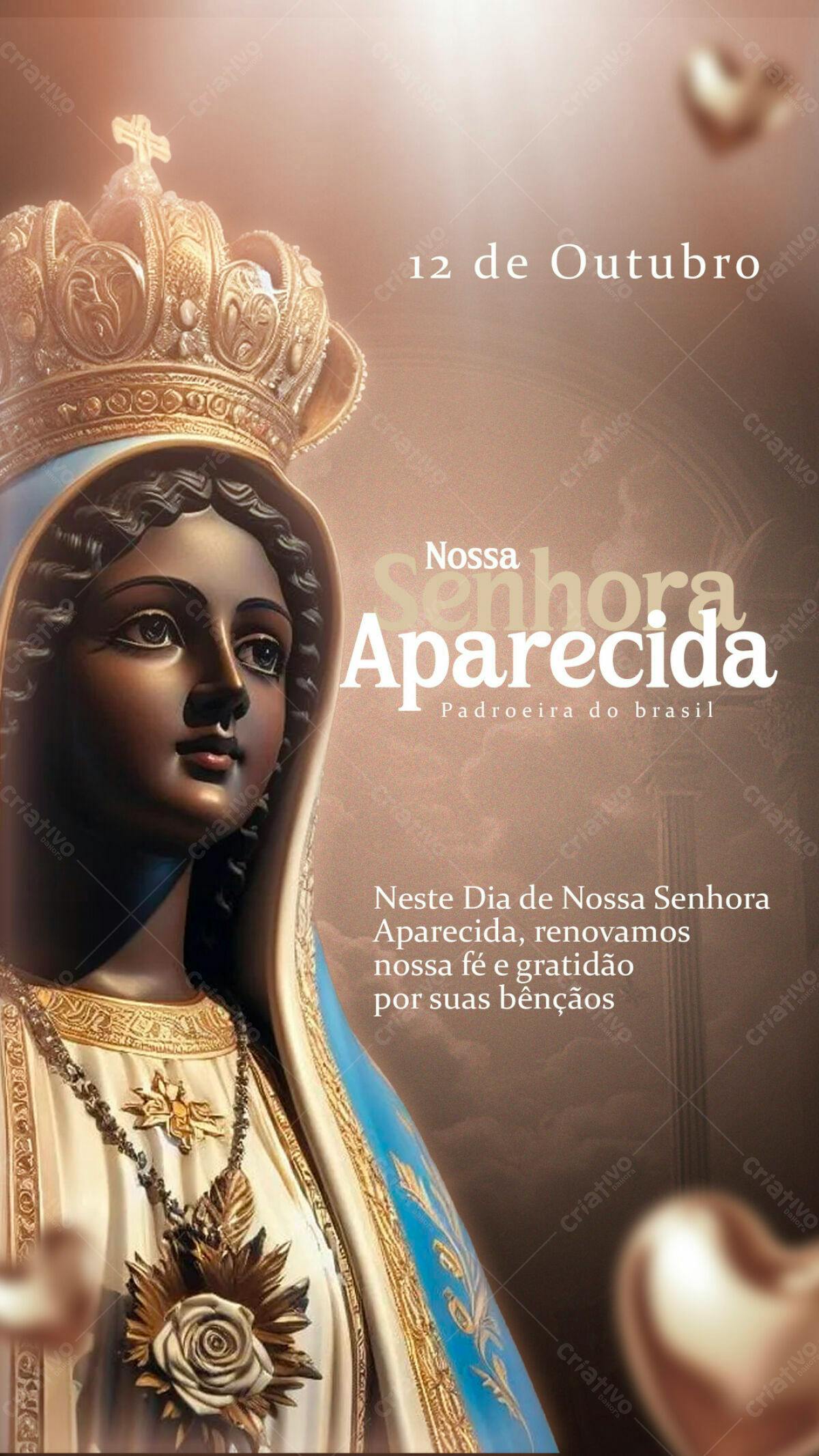Imagem Nossa Senhora Aparecida 12 Outubro PSD Editável