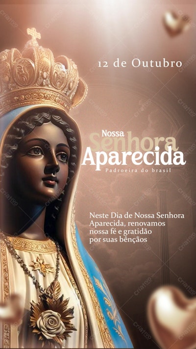 Imagem Nossa Senhora Aparecida 12 Outubro PSD Editável